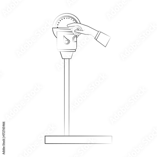 parking meter icon image vector illustration design  fine sketch line