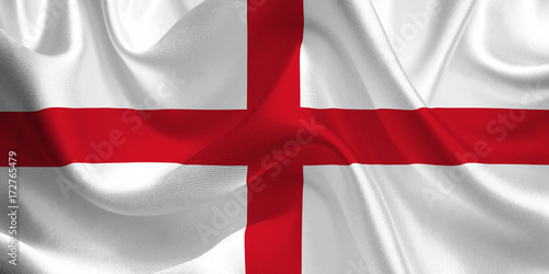 Waving flag of the England. English Flag in the Wind. English National mark. Waving England Flag. England Flag Flowing.
