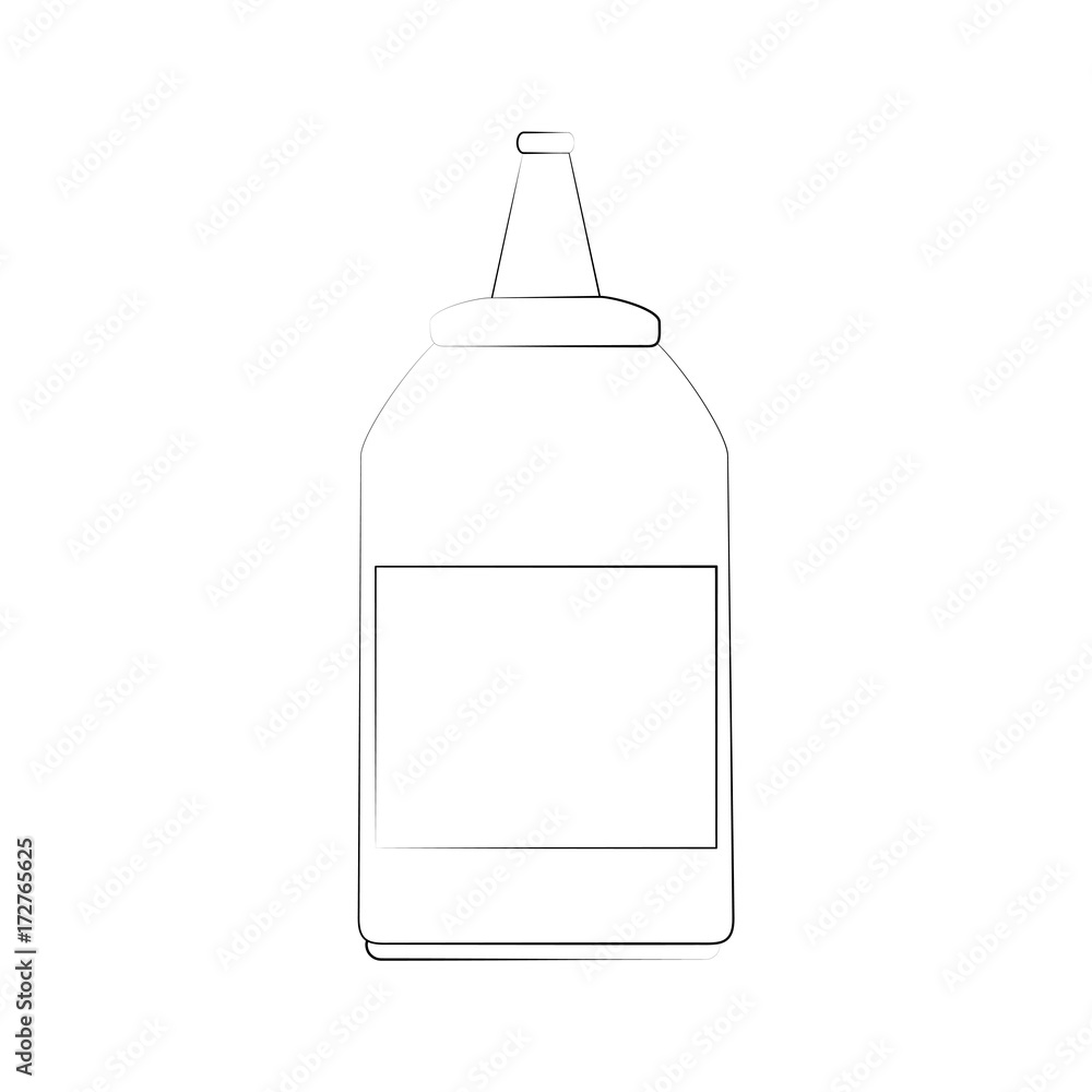 medication bottle healthcare icon image vector illustration design  fine sketch line