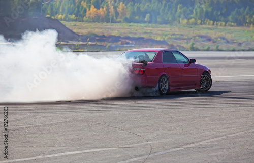 car drifting on speed track