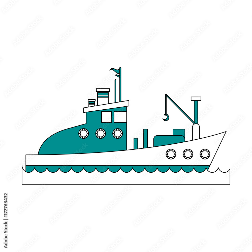 Obraz premium fishing boat icon image vector illustration design
