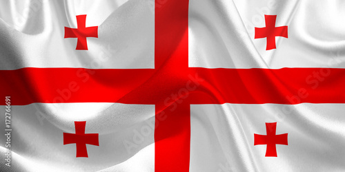 Obraz na płótnie Waving flag of the Georgia