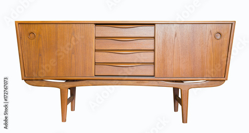 Cuadro en lienzo retro Television cabinet isolate on white background