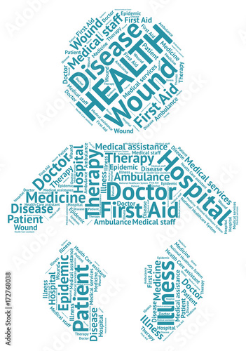  Health concept made with a newborn shape and tags