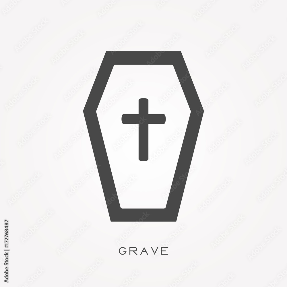 Obraz premium Silhouette icon grave