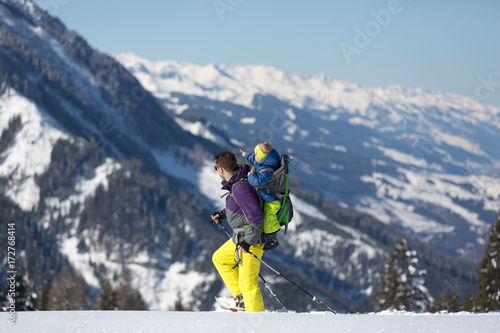 Winter activity in Austrian Alps