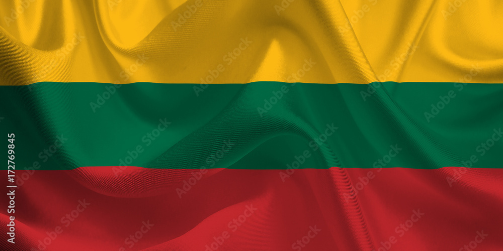 Waving flag of the Lithuania. Lithuanian Flag in the Wind. National mark. Waving Lithuania Flag. Lithuania Flag Flowing. Waving flag of the Lithuania. Lithuanian Flag in the Wind. National mark. Waving Lithuania Flag. Lithuania Flag Flowing.