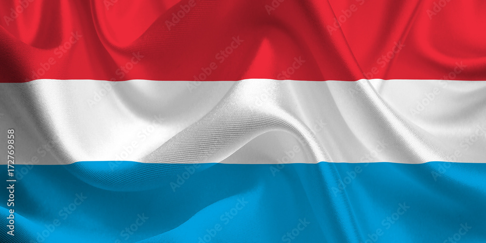 Obraz premium Waving flag of the Luxembourg. Flag in the Wind. National mark. Waving Luxembourg Flag. Luxembourg Flag Flowing.