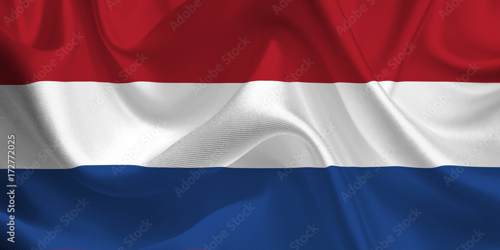 Waving flag of the Netherlands. Holland Flag in the Wind. Dutch National mark. Waving Holland Flag. Netherlands Flag Flowing. Waving flag of the Netherlands. Holland Flag in the Wind. Dutch National mark. Waving Holland Flag. Netherlands Flag Flowing.