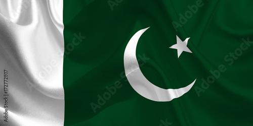 Waving flag of the Pakistan. Flag in the Wind. National mark. Waving Pakistan Flag. Pakistan Flag Flowing.