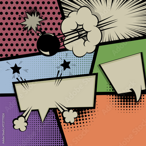 Pop art vintage background comic balloon