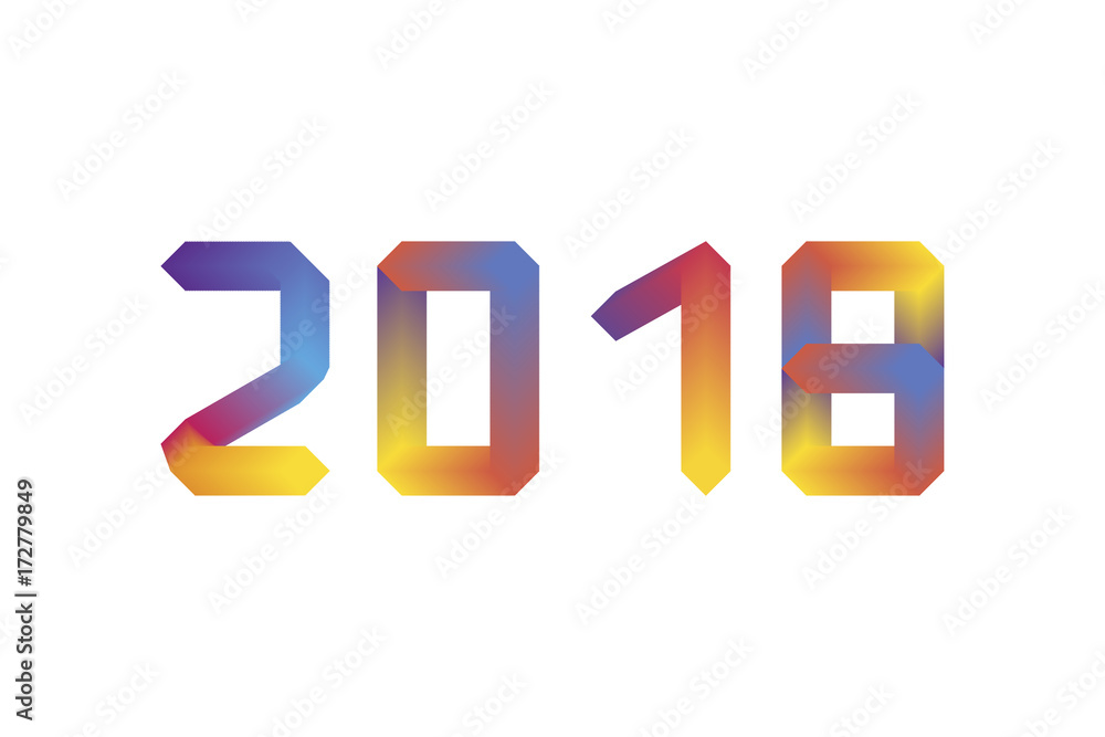Digital signature 2018. Light blurry text effect for the new year. Vector illustration EPS 10 Digital signature 2018. Light blurry text effect for the new year. Vector illustration EPS 10