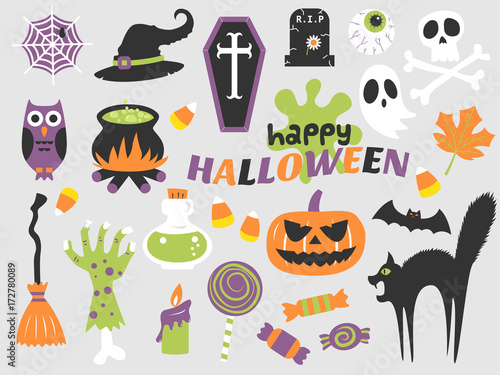 happy halloween flat design illustration