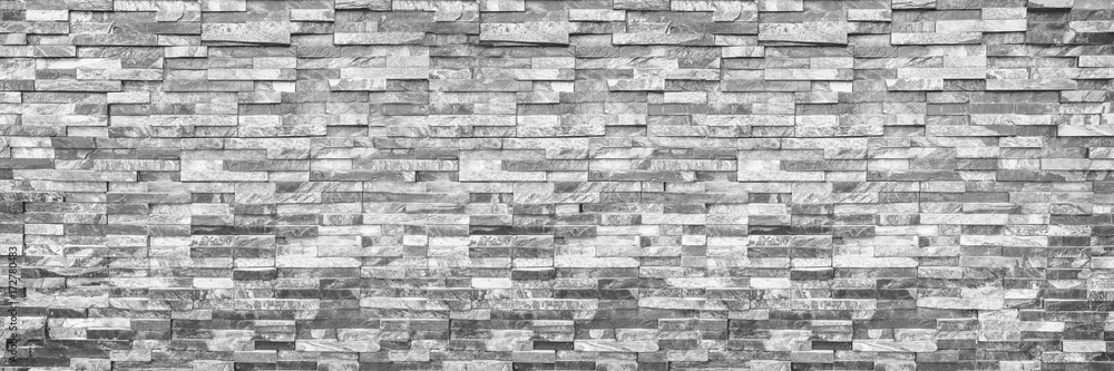horizontal modern brick wall for pattern and background - obrazy, fototapety, plakaty 