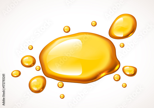 Realistic vector honey blot on white background