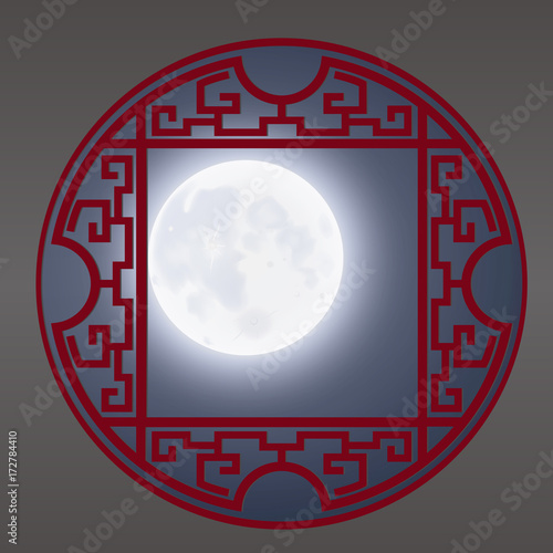 Chinese Window Frame, Moonlight