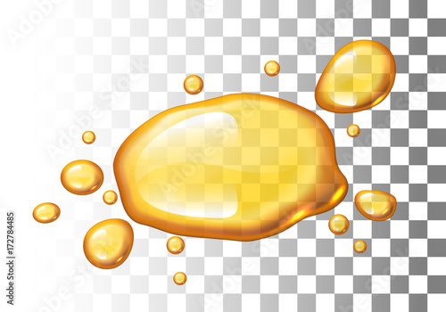 Realistic vector honey blot on transparent background