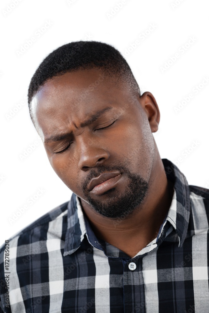 Obraz premium Man against white background