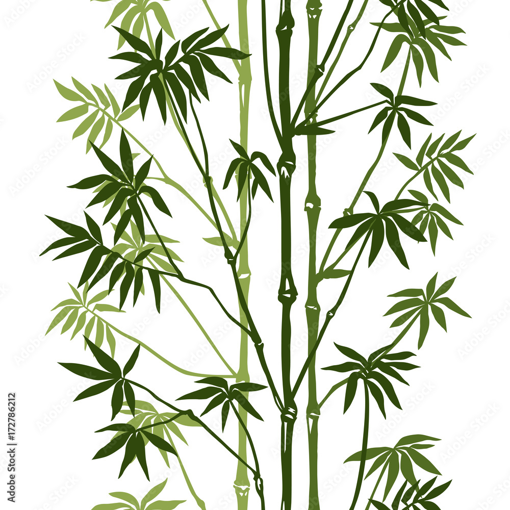 Naklejka Zielony bambusowy bezszwowy wzór