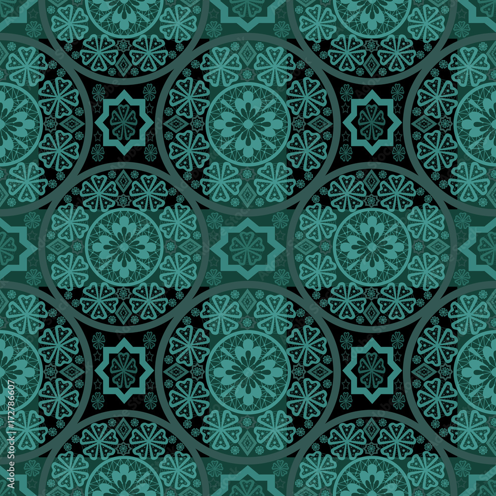 Turquoise seamless lace pattern background Turquoise seamless lace pattern background