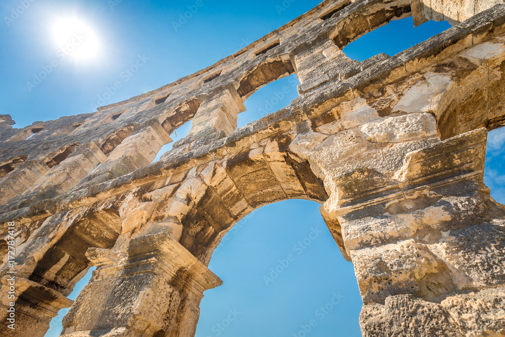 Detail of The Roman Arena in Pula.