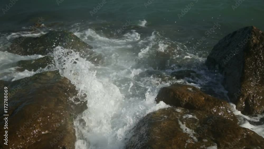 Huge Ocean Waves Smash Against The Rocks Huge Ocean Waves Smash Against The Rocks