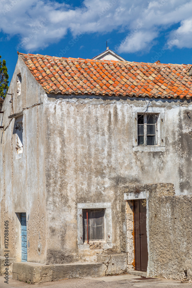 Ancient stone house in a countryside in Croatia, Europe.