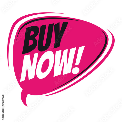 buy now retro speech balloon