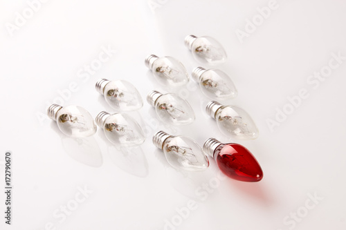 Idea concept with light bulbs isolated on white