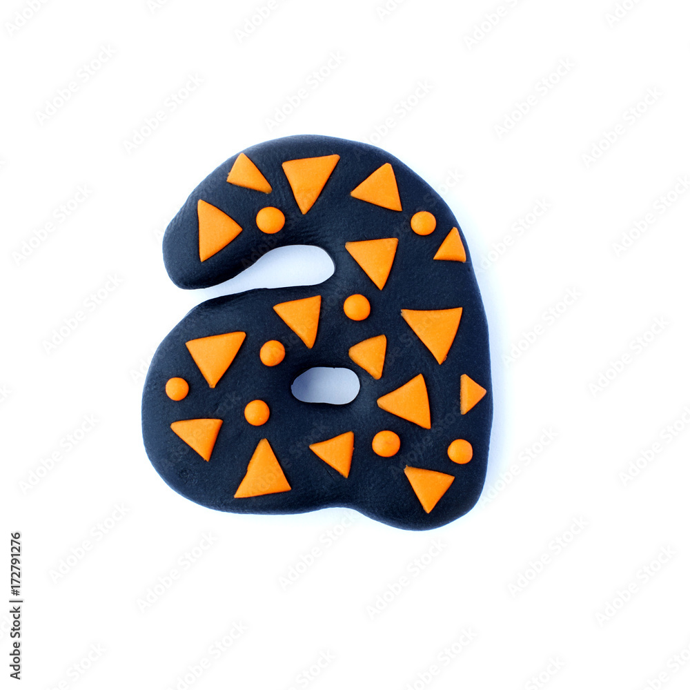 3d black and orange text word letter A isolated on white background. Cute cartoon children's style figures handmade handicraft for clay plastiline 3d black and orange text word letter A isolated on white background. Cute cartoon children's style figures handmade handicraft for clay plastiline