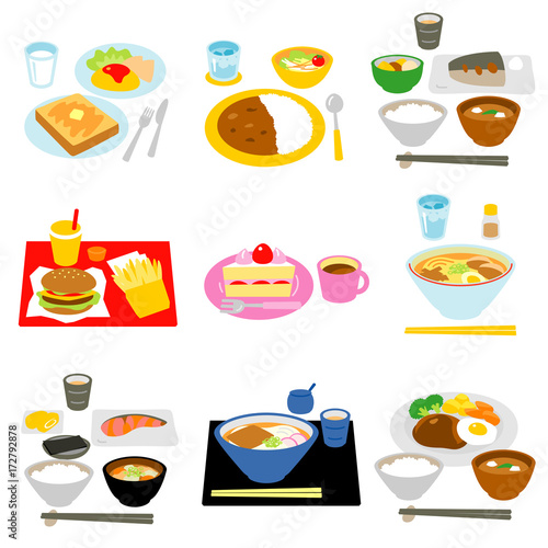 食事　おやつ　間食　白背景