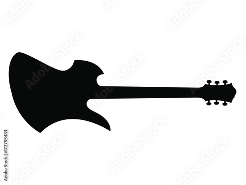 Silhouette tracées à la main d'une guitare Electrique