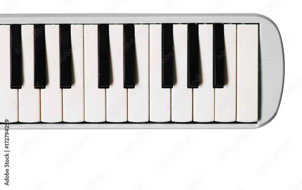 Mini piano keyboard. Musical flat background. Mini piano keyboard. Musical flat background.