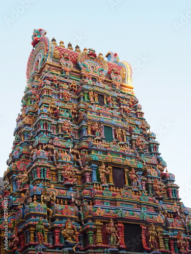 The Colorful Hindu Temple in Bangkok , Thailand