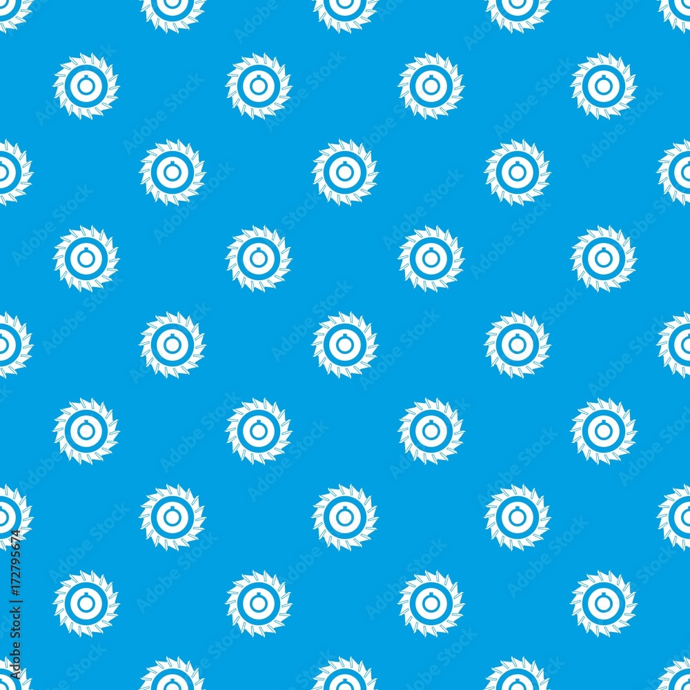 Circular saw disk pattern seamless blue