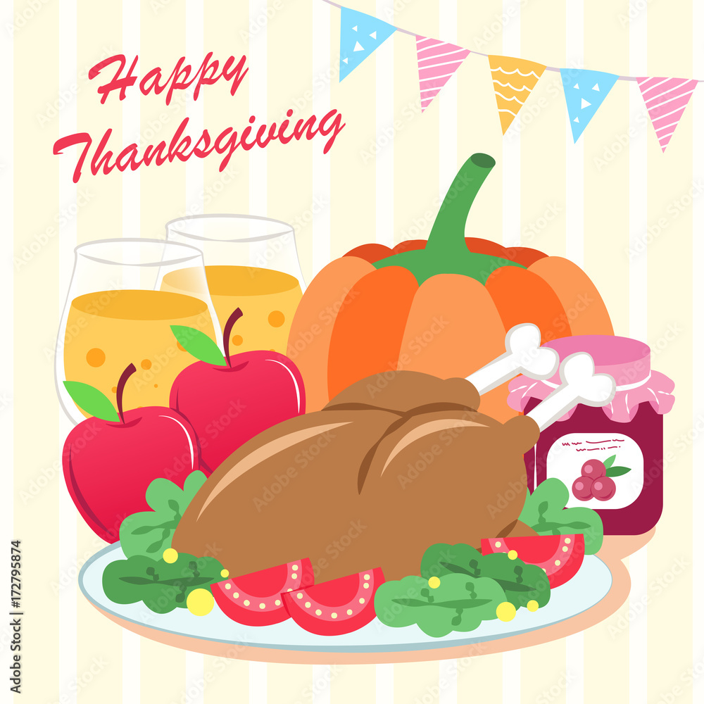 cute cartoon thanksgiving