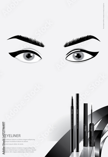 Poster Cosmetic Eyeliner with Packaging