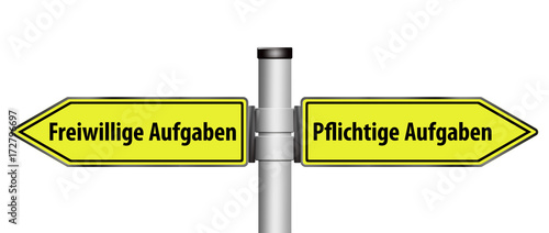 Quadro su tela wegweiser kommune pflichtaufgaben freiwillige aufgaben