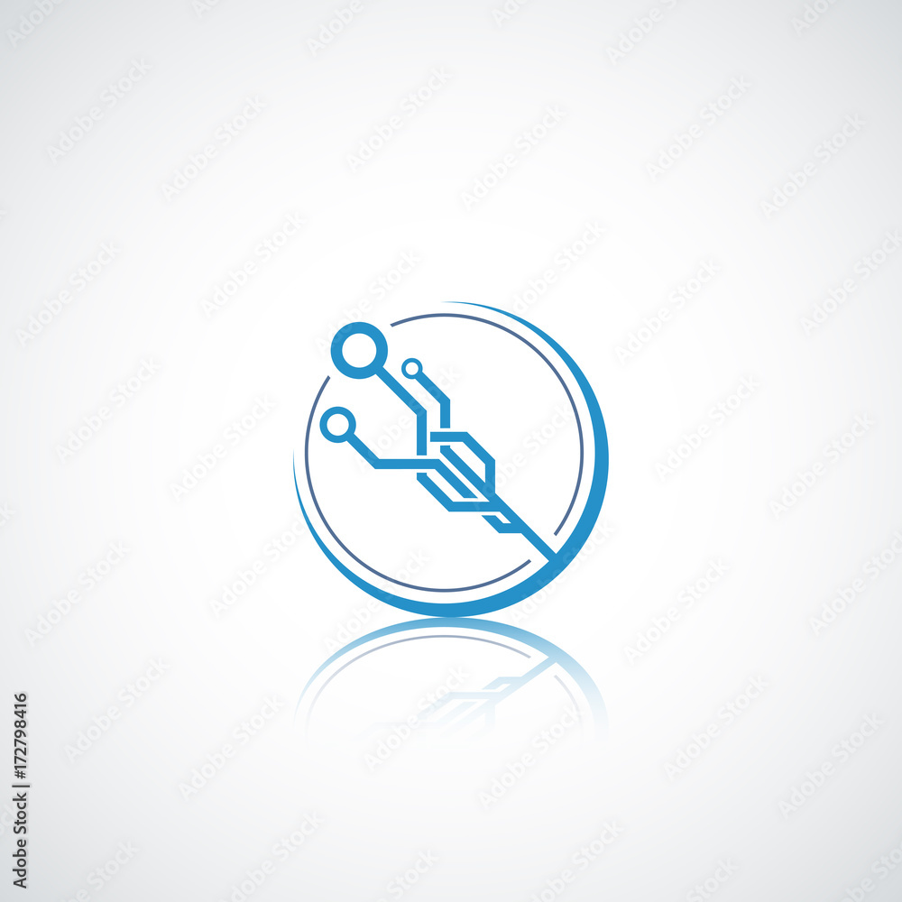 Technology business company logo. Technology business company logo.