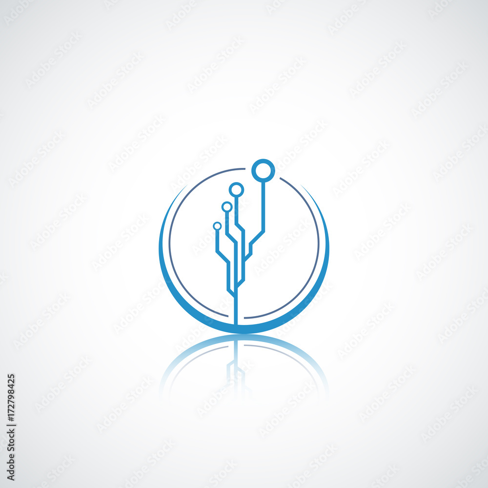 Technology business company logo. Technology business company logo.