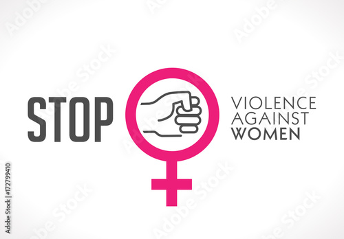 Logo - stop violence against women concept - fist as symbol of violence