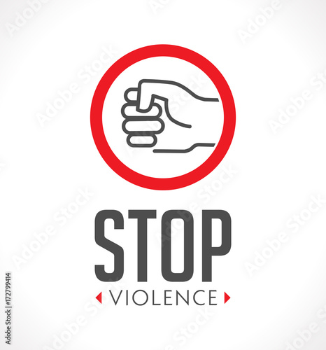 Logo - stop violence against women concept - fist as symbol of violence