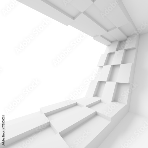 White Building Construction. Abstract Architecture Background