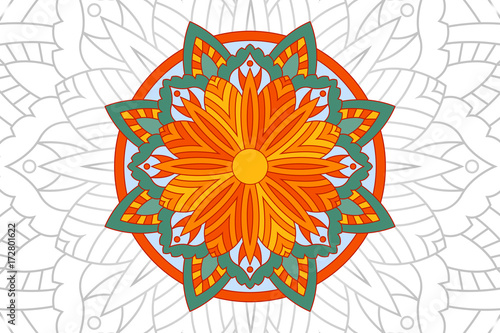 Coloring ornament with mandala