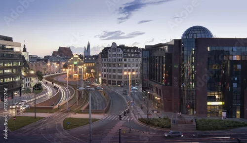 Naklejka na ścianę Wrocław wieczorem.