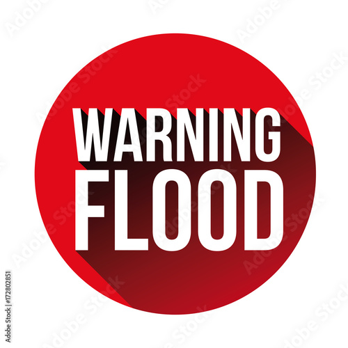 Warning Flood sign red