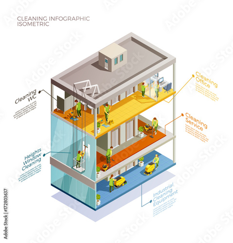 Cleaning Infographic Isometric Layout 