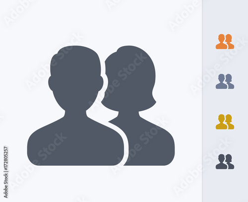 Avatar Couple - Carbon Icons. A professional, pixel-aligned icon  designed on a 32 x 32 pixel grid and redesigned on a 16 x 16 pixel grid for very small sizes.