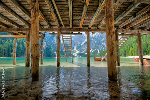 Fototapeta Naklejka Na Ścianę i Meble -  Braies jetty