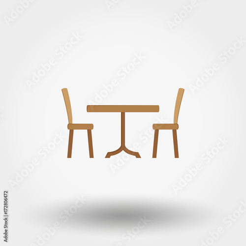 Dining table with chairs.